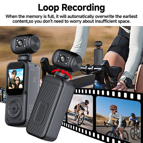 4K Dual Lens Panoramic Sports Camera – 180° Swivel HD Action Recorder for Cycling, Vlogging & Outdoor Adventures - Gadgets & Tech | Trendwave