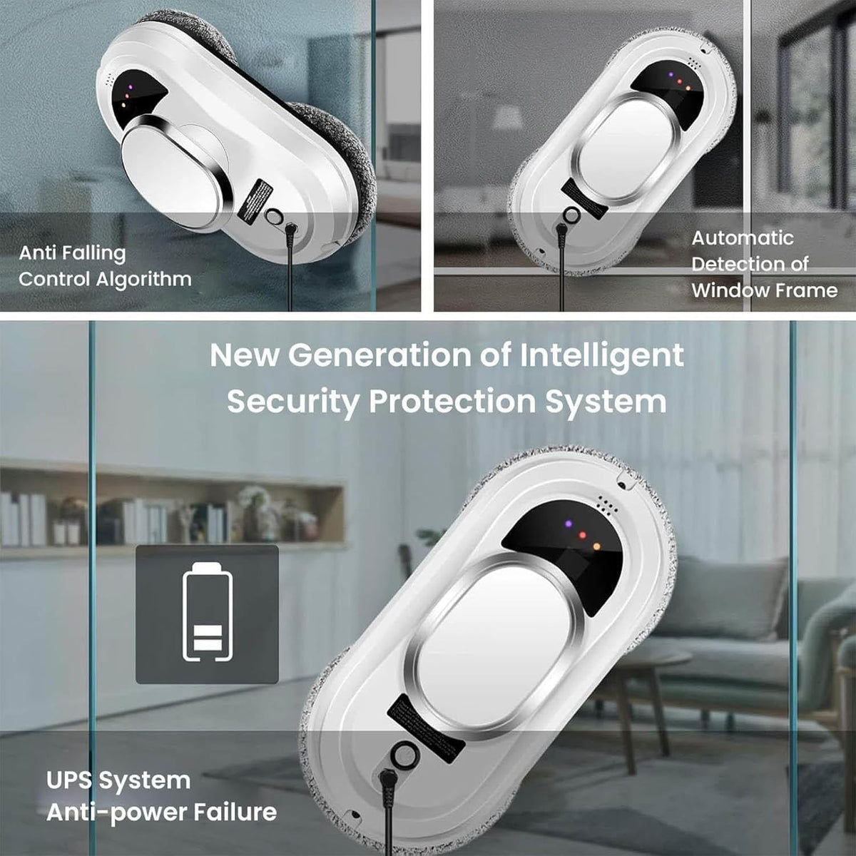 Smart Automatic Window Cleaning Robot – Cordless Remote Control, Intelligent Path Planning, Streak-Free Glass & Mirror Cleaner for Home & Office - Gadget | Trendwave