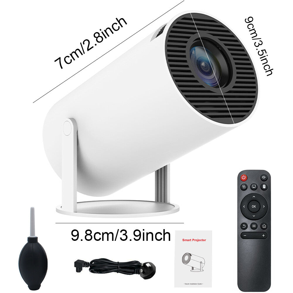 Portable Smart Projector | 4K Supported 720P HD Home Cinema with 180° Rotating Lens, Built-in Wi-Fi & Streaming Apps | Compact Projector for Bedroom, Gaming & Outdoor Movie Nights - Gadget | Trendwave