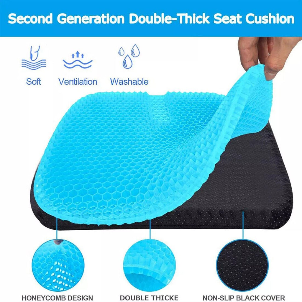 Premium Ergonomic Gel Seat Cushion – Breathable Honeycomb Support for Office, Car & Home – Pain Relief for Lower Back, Sciatica & Coccyx - Gadget | Trendwave