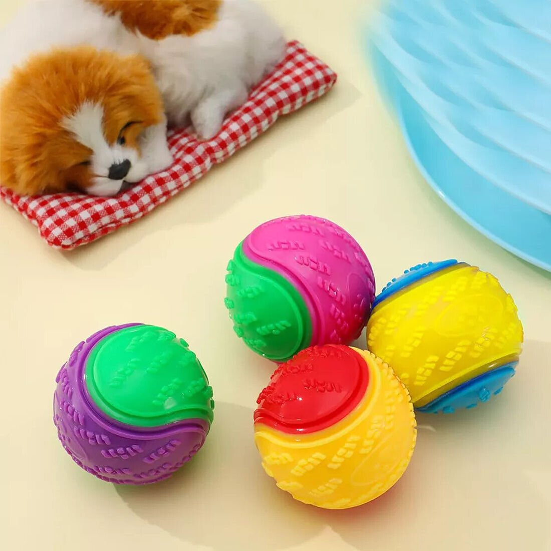 8-Piece Durable Dog Toy Ball Set – Interactive Squeaky Fetch Balls for Teeth Cleaning & Play – Non-Toxic for All Breeds - Gadget | Trendwave
