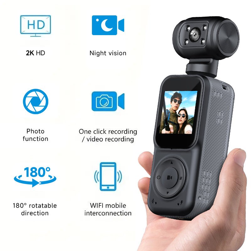 4K Dual Lens Panoramic Sports Camera – 180° Swivel HD Action Recorder for Cycling, Vlogging & Outdoor Adventures - Gadgets & Tech | Trendwave