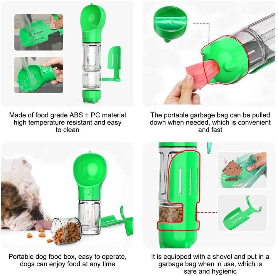 Dog Water Bottle – Portable Leak-Proof Bottle with Food Scoop