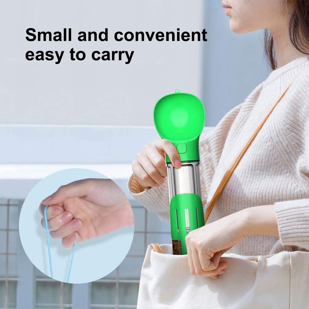 Dog Water Bottle – Portable Leak-Proof Bottle with Food Scoop