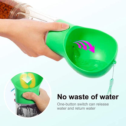 Dog Water Bottle – Portable Leak-Proof Bottle with Food Scoop