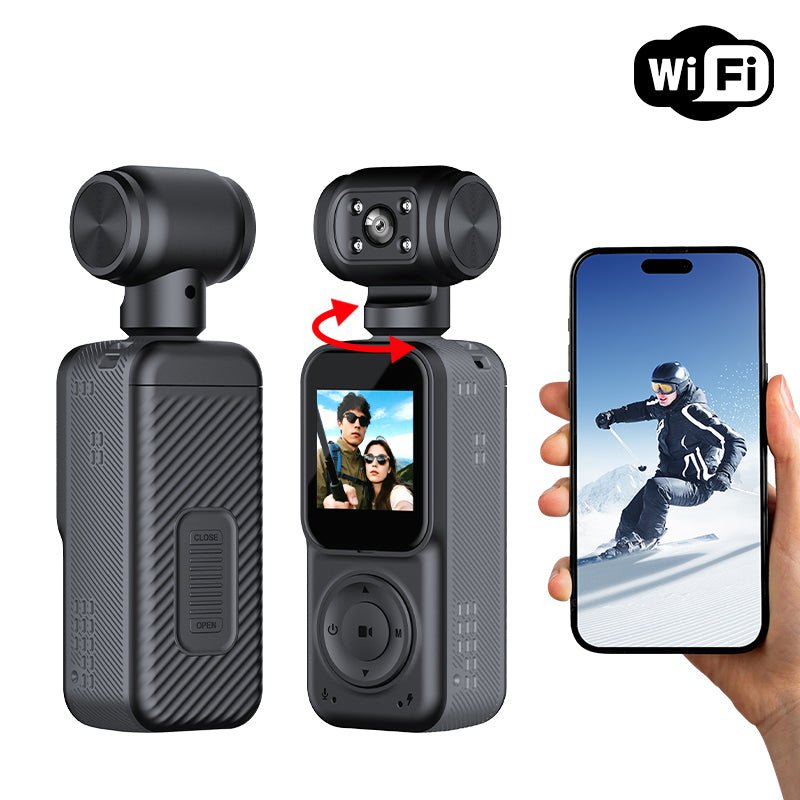 4K Dual Lens Panoramic Sports Camera – 180° Swivel HD Action Recorder for Cycling, Vlogging & Outdoor Adventures - Gadgets & Tech | Trendwave