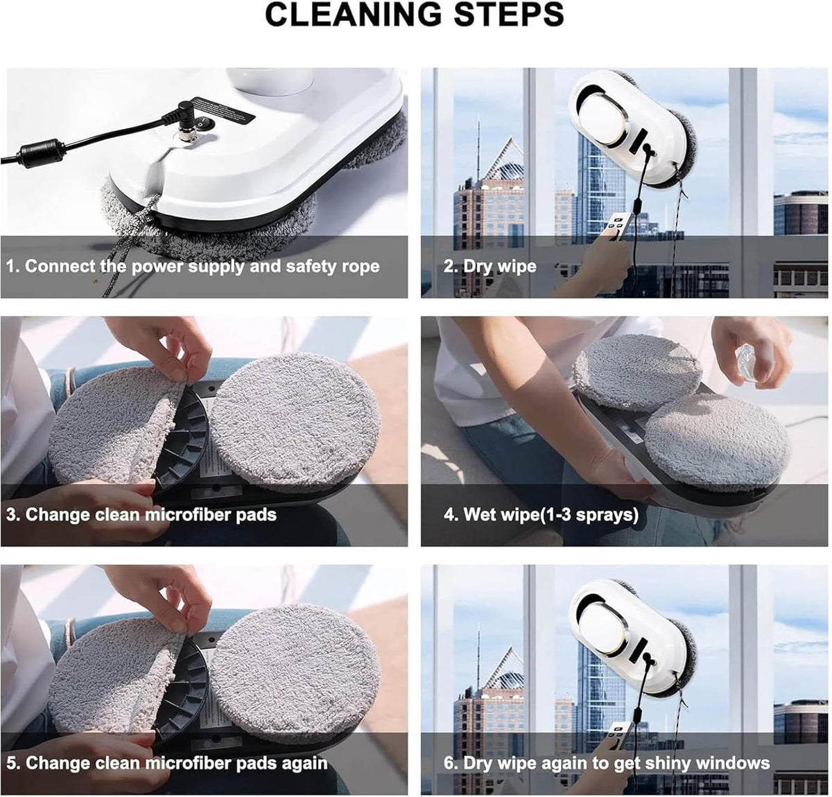 Smart Automatic Window Cleaning Robot – Cordless Remote Control, Intelligent Path Planning, Streak-Free Glass & Mirror Cleaner for Home & Office - Gadget | Trendwave