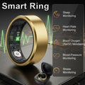 Gold smart ring with illuminated sensor window for health monitoring