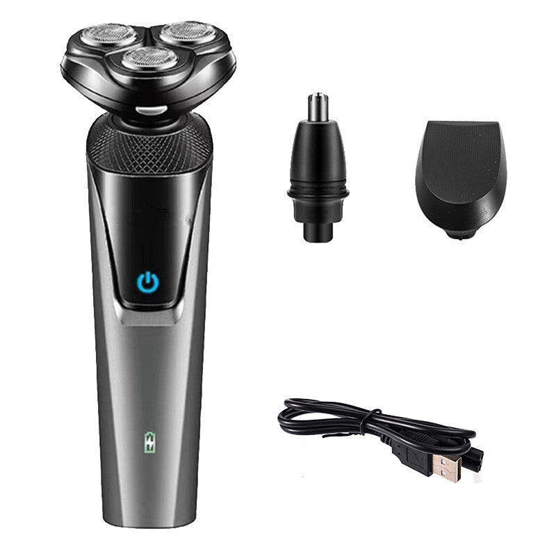 3-in-1 Electric Rotary Shaver & Grooming Kit – Waterproof Cordless Beard Trimmer, Nose Hair Clipper & USB Rechargeable Groomer - Gadget | Trendwave