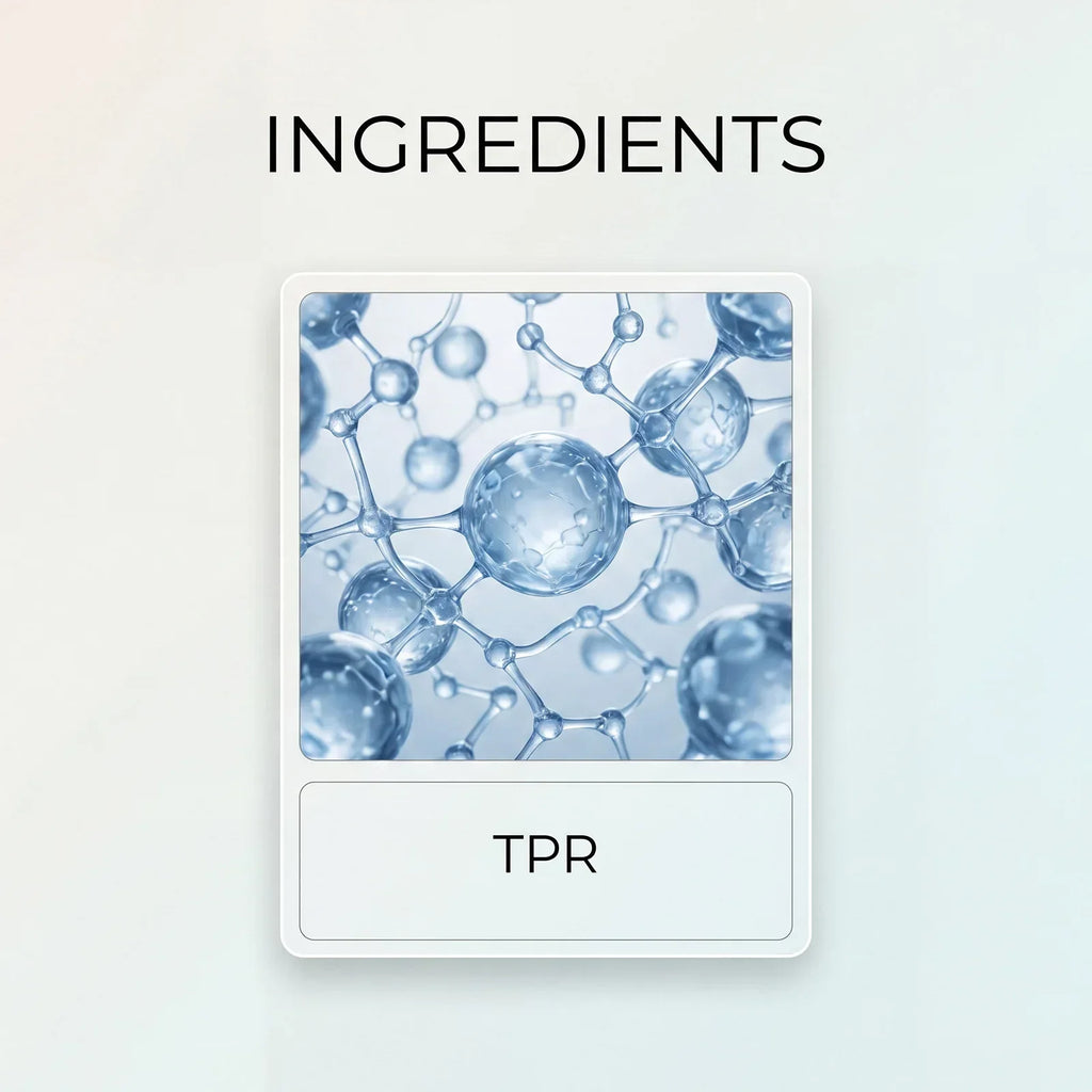 TPR material info panel for a blue glitter steamed-bun stress ball