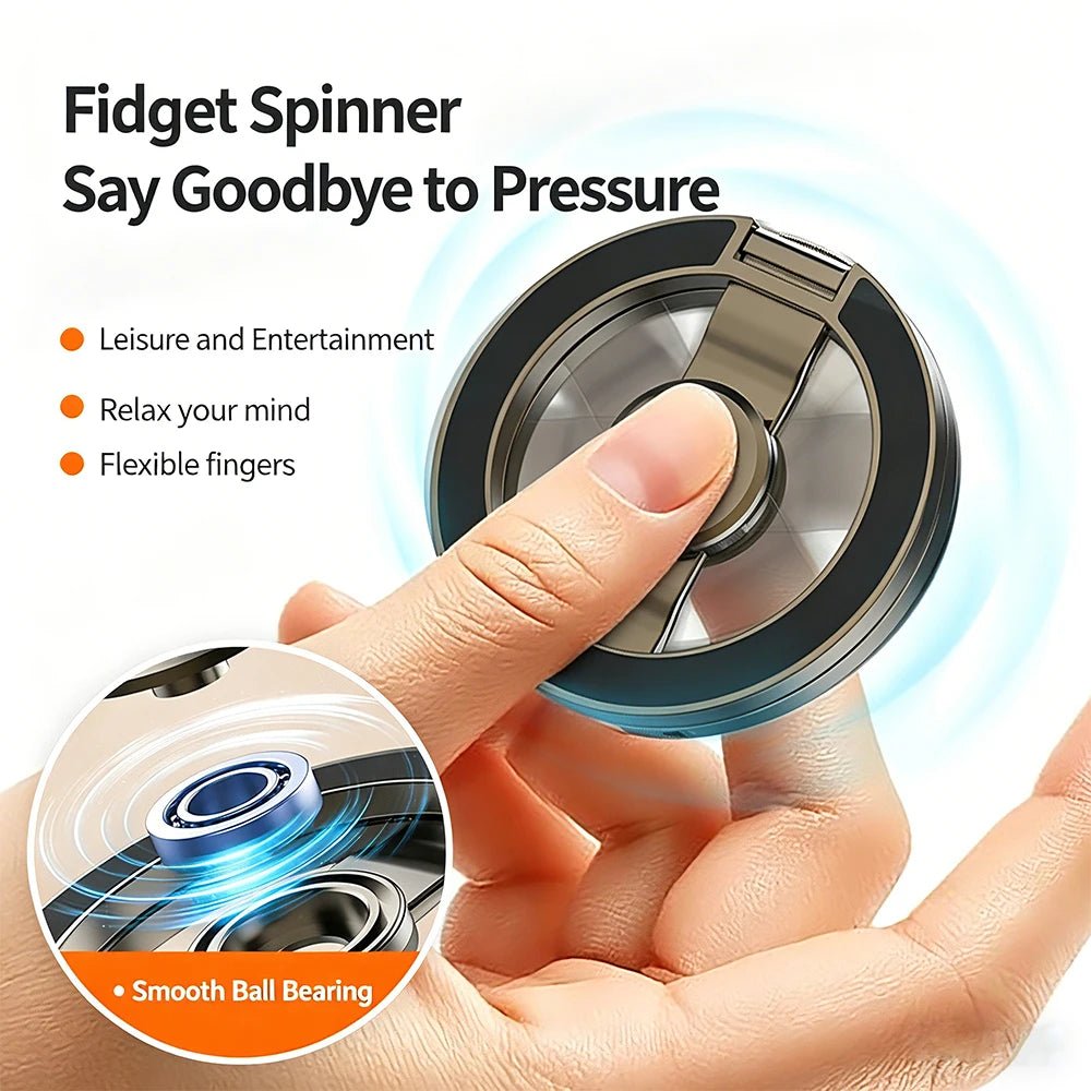 3-Section Magnetic Ring Phone Holder & Gyro Stand – 360° Rotating Foldable Grip for iPhone & Android - Tech Gadgets & Accessories | Trendwave