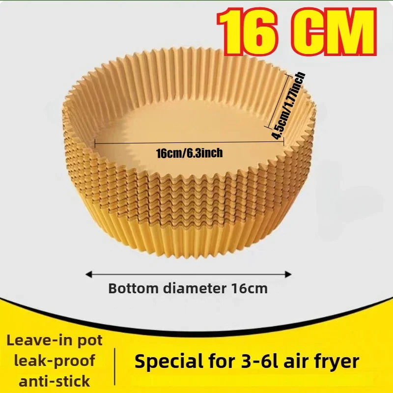 16 cm round ridged non-stick parchment air fryer paper liner tray