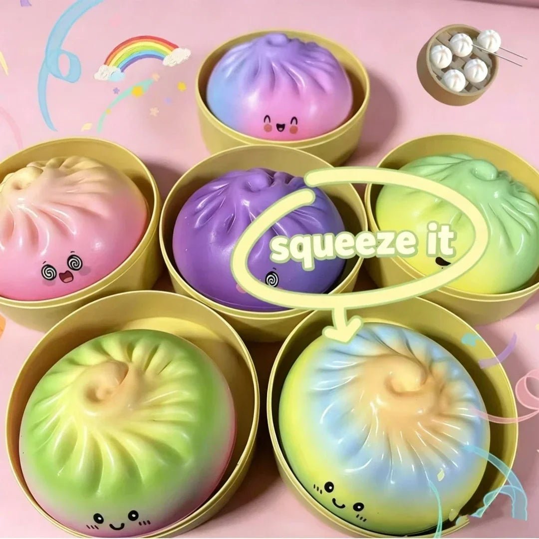 Kawaii Slow-Rise Dumpling Squishy with Steamer – Stress Relief Sensory Fidget Toy for Kids & Adults - Fidget & Sensory Toys | Trendwave