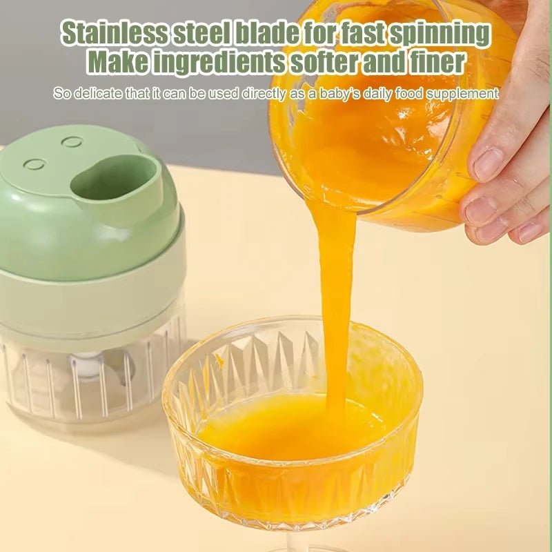 4-in-1 Handheld Electric Vegetable Cutter & Food Chopper – Cordless Kitchen Prep Tool for Garlic, Chilli & Veggies - Kitchen & Home | Trendwave