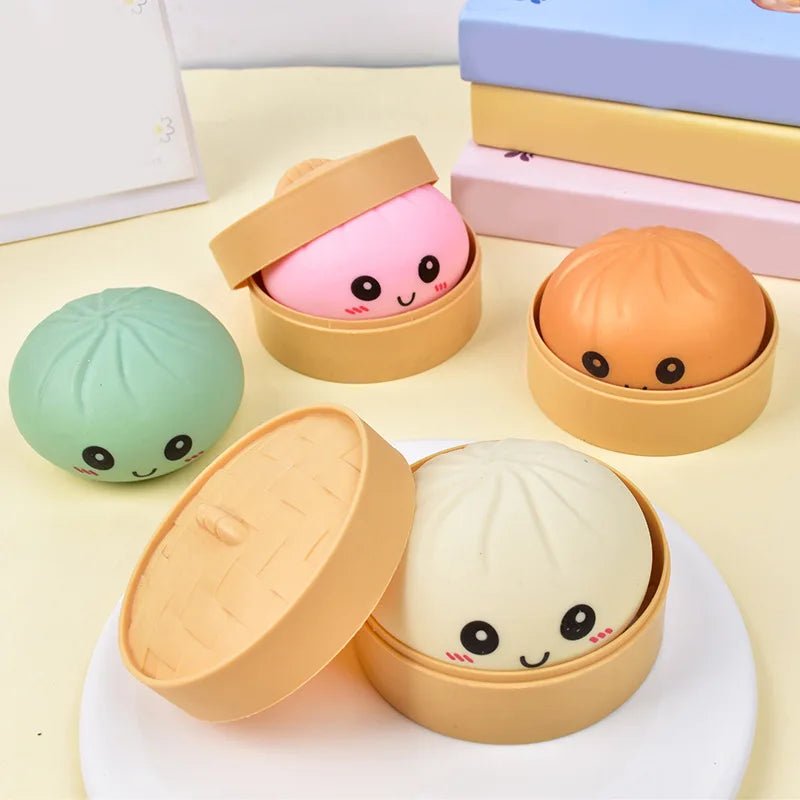Rainbow Squishy Steamed Bun Stress Relief Toy – Slow-Rise Kawaii Sensory Fidget – Cute Desk Décor & Anxiety Relief Gift - Fidget & Sensory Toys | Trendwave