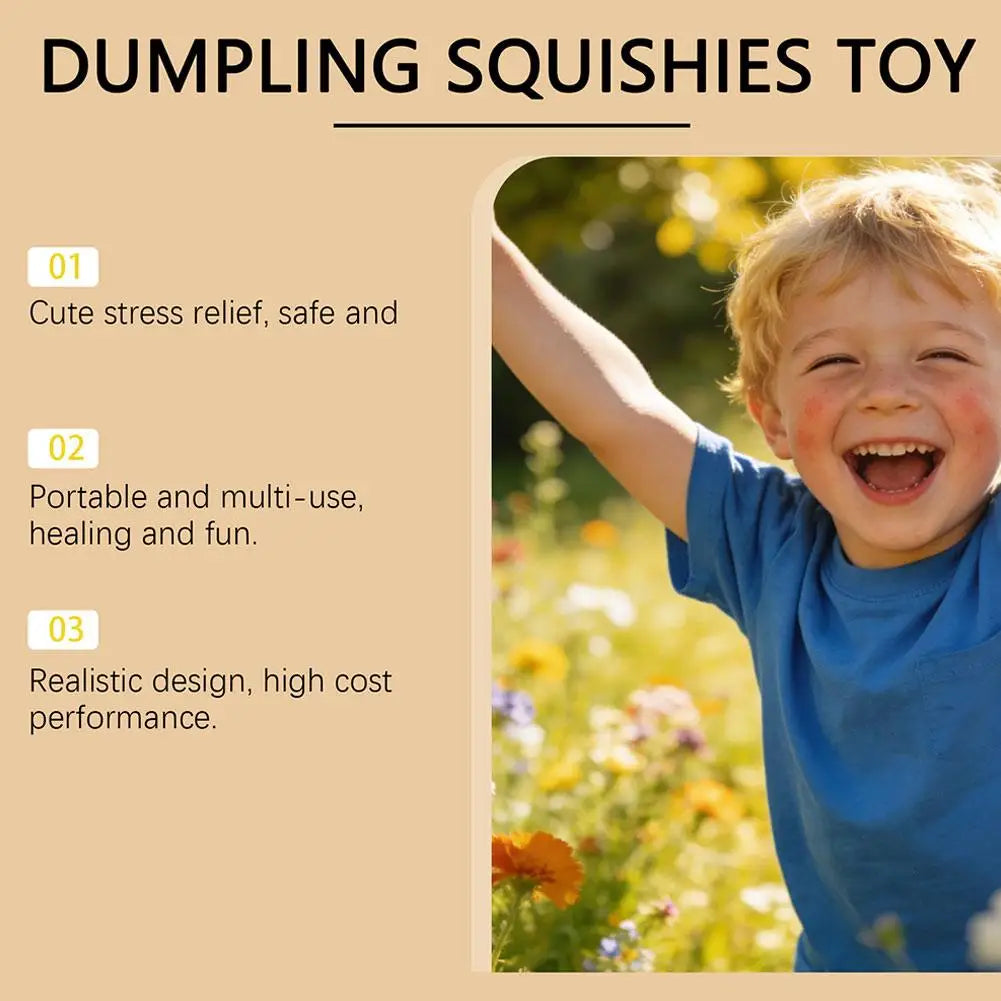 Bun-shaped squishy stress ball set with cute faces for desk or travel stress relief