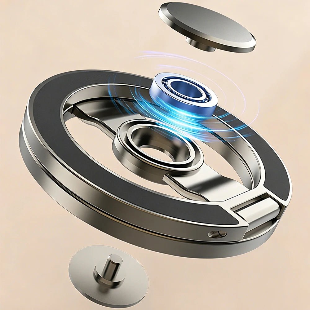 3-Section Magnetic Ring Phone Holder & Gyro Stand – 360° Rotating Foldable Grip for iPhone & Android - Tech Gadgets & Accessories | Trendwave