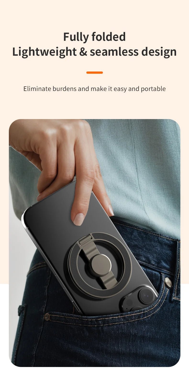 3-in-1 Magnetic Gyroscope Fidget Spinner Phone Stand & Ring Grip – Sleek Metallic Stress Reliever for All Smartphones - Tech Gadgets & Accessories | Trendwave