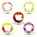 Assorted bear-shaped water bottle flavor pods with Peach, Lemon, Cola, Red Bull, Grape