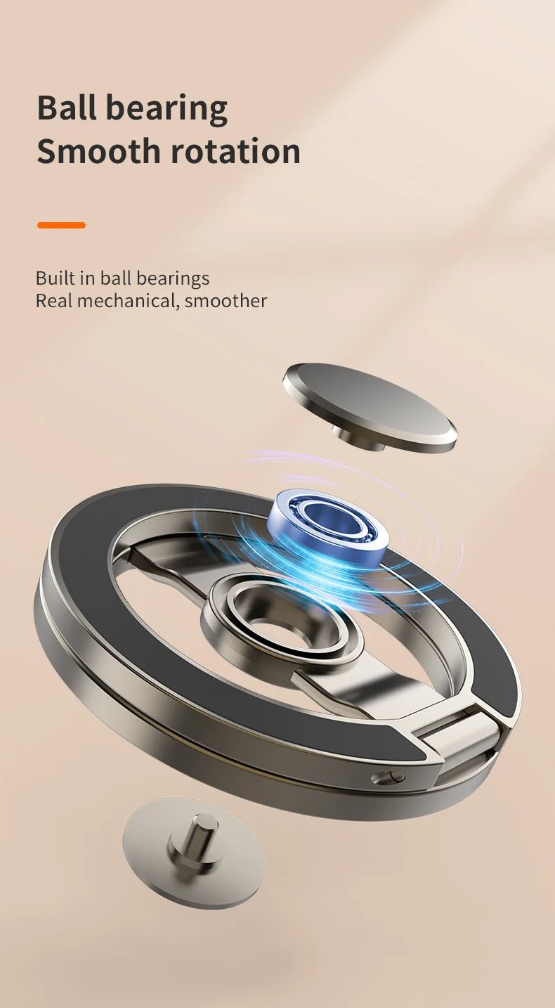 3-in-1 Magnetic Gyroscope Fidget Spinner Phone Stand & Ring Grip – Sleek Metallic Stress Reliever for All Smartphones - Tech Gadgets & Accessories | Trendwave