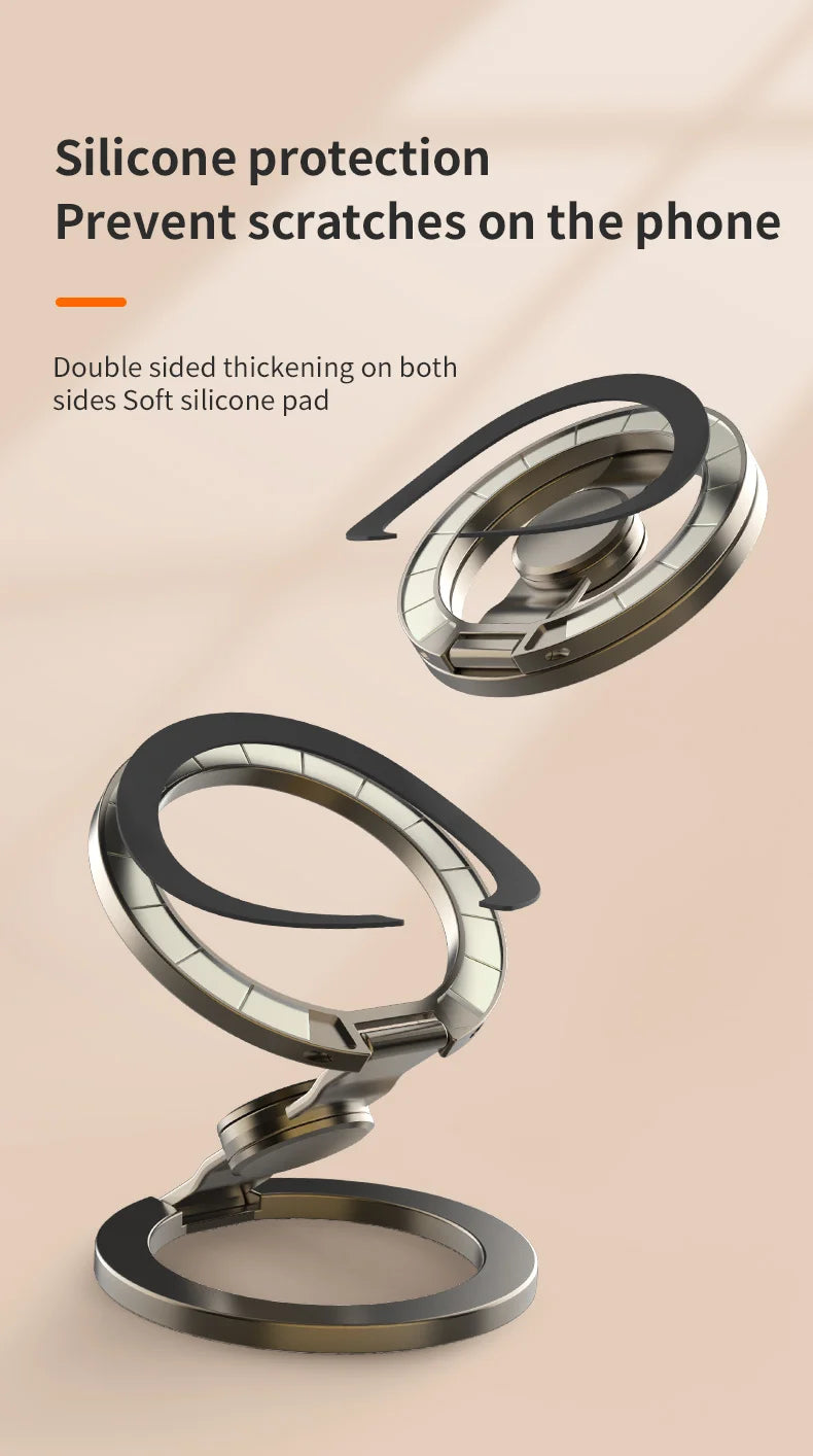 Magnetic phone stand with silicone ring protection to prevent phone scratches