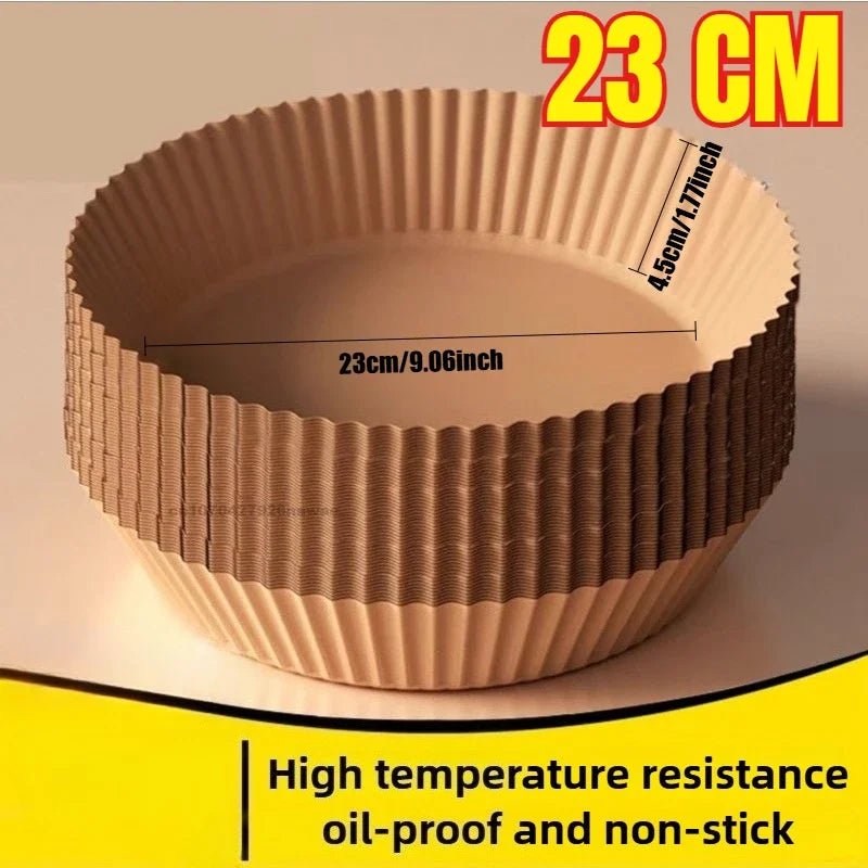 23 cm round ridged non-stick parchment air fryer paper liner tray