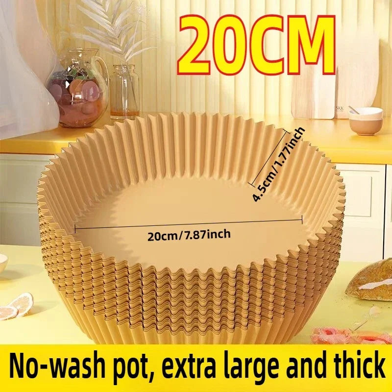 20 cm round ridged non-stick parchment air fryer paper liner tray