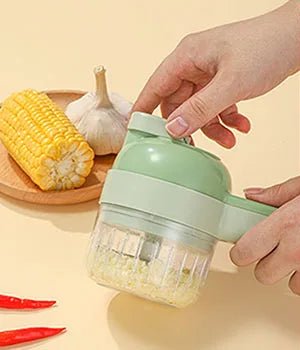 4-in-1 Handheld Electric Vegetable Cutter & Food Chopper – Cordless Kitchen Prep Tool for Garlic, Chilli & Veggies - Kitchen & Home | Trendwave