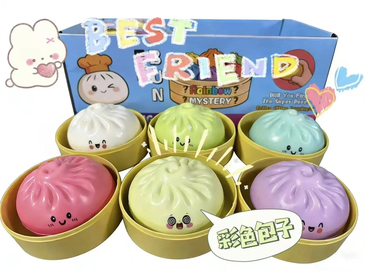 Kawaii Slow-Rise Dumpling Squishy with Steamer – Stress Relief Sensory Fidget Toy for Kids & Adults - Fidget & Sensory Toys | Trendwave