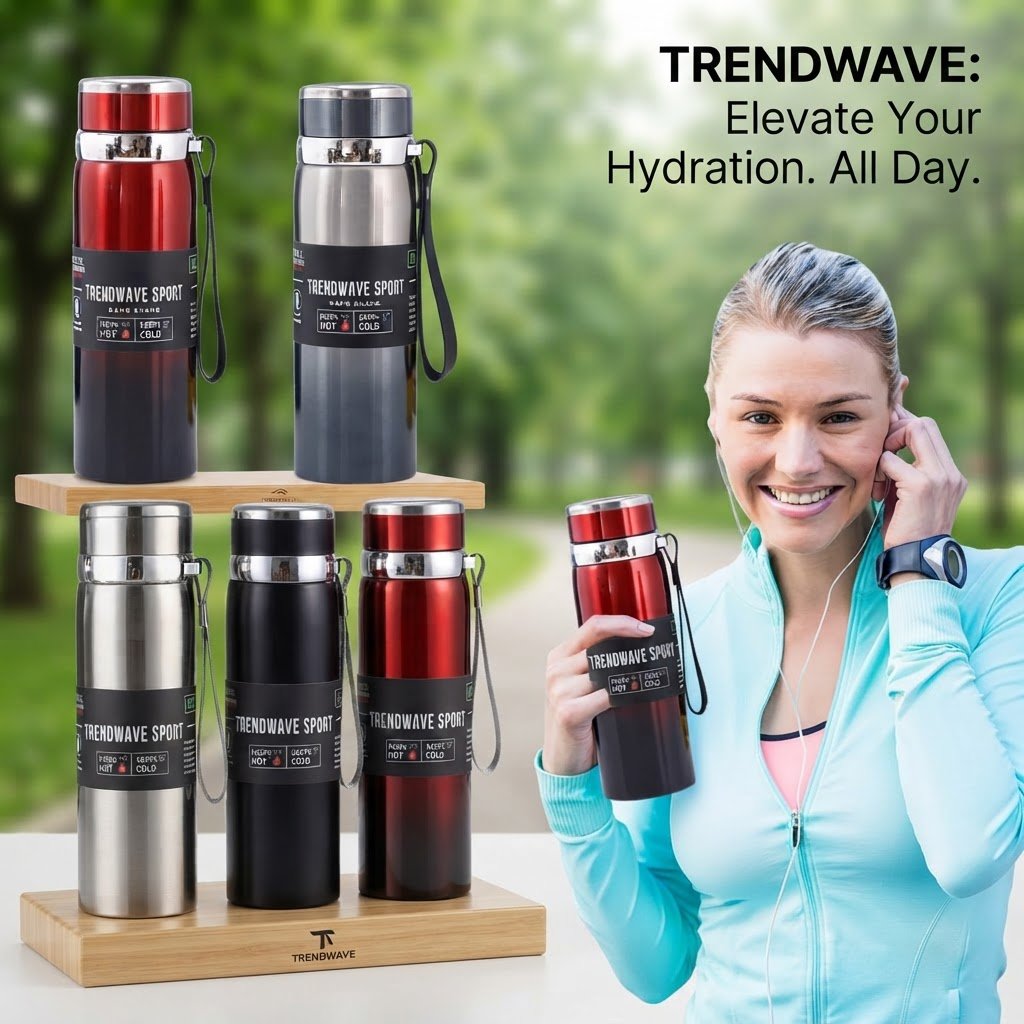 Sport Insulated Stainless Steel Water Bottle – Vacuum Sealed Thermal Flask for Hot & Cold Drinks – Durable Leak-Proof Gym & Travel Bottle - Fitness & Hydration | Trendwave