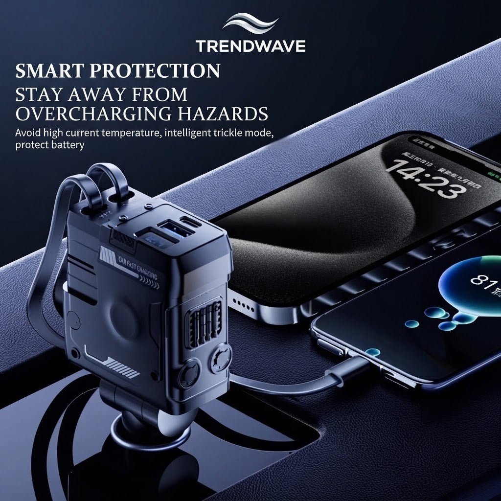 Retractable Car Charger Cable – USB Fast Charging, Telescopic Design - Pet | Trendwave
