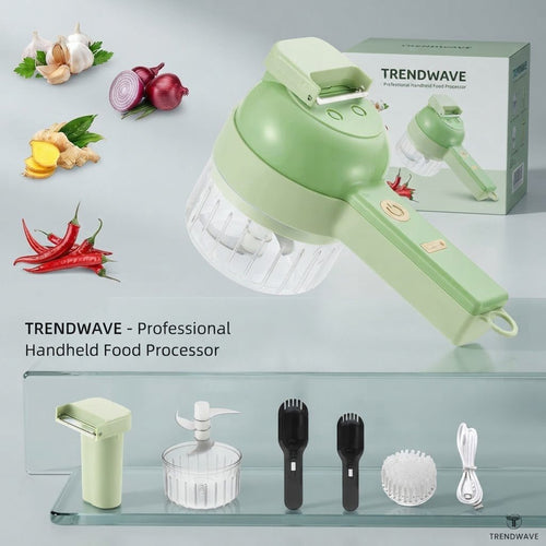 4-in-1 Handheld Electric Vegetable Cutter & Food Chopper – Cordless Kitchen Prep Tool for Garlic, Chilli & Veggies - Kitchen & Home | Trendwave
