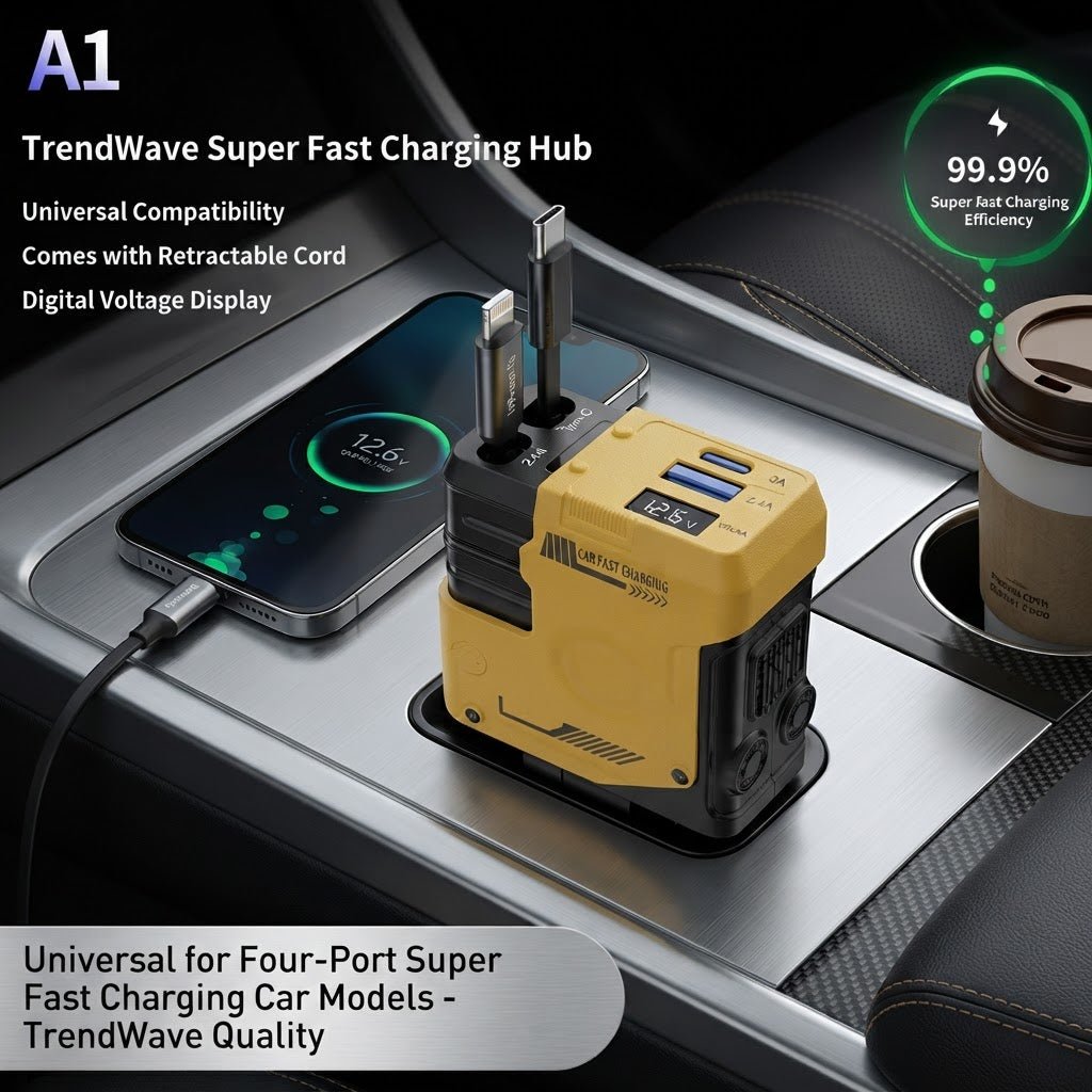 Retractable Car Charger Cable – USB Fast Charging, Telescopic Design - Pet | Trendwave