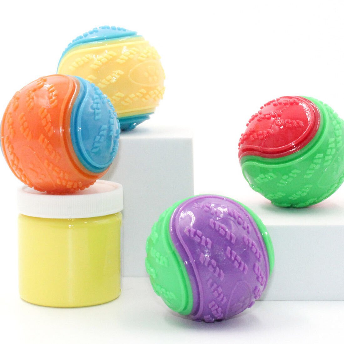 8-Piece Durable Dog Toy Ball Set – Interactive Squeaky Fetch Balls for Teeth Cleaning & Play – Non-Toxic for All Breeds - Gadget | Trendwave