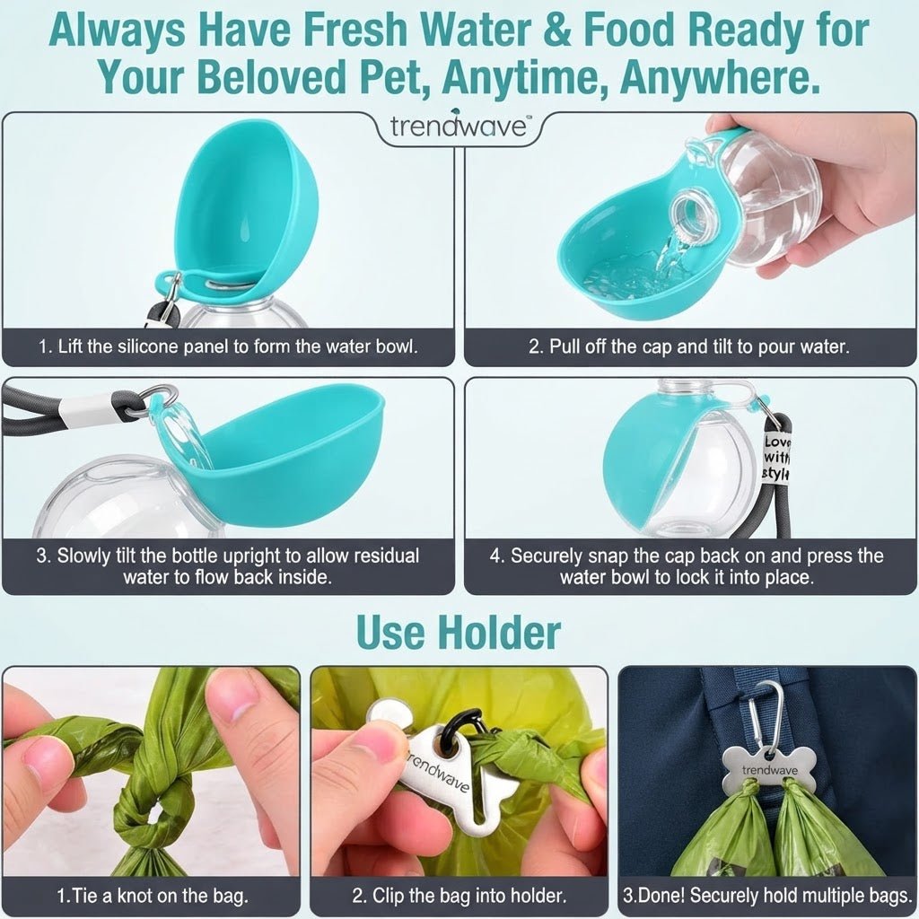 Portable Dog Water Bottle & Hands-Free Dispenser – Leak-Proof Travel Essential for Hiking, Walks & Adventure - Pet Supplies | Trendwave