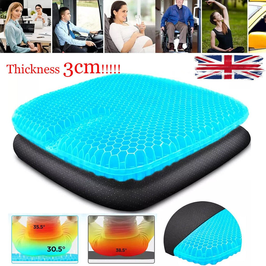 Premium Ergonomic Gel Seat Cushion – Breathable Honeycomb Support for Office, Car & Home – Pain Relief for Lower Back, Sciatica & Coccyx - Gadget | Trendwave