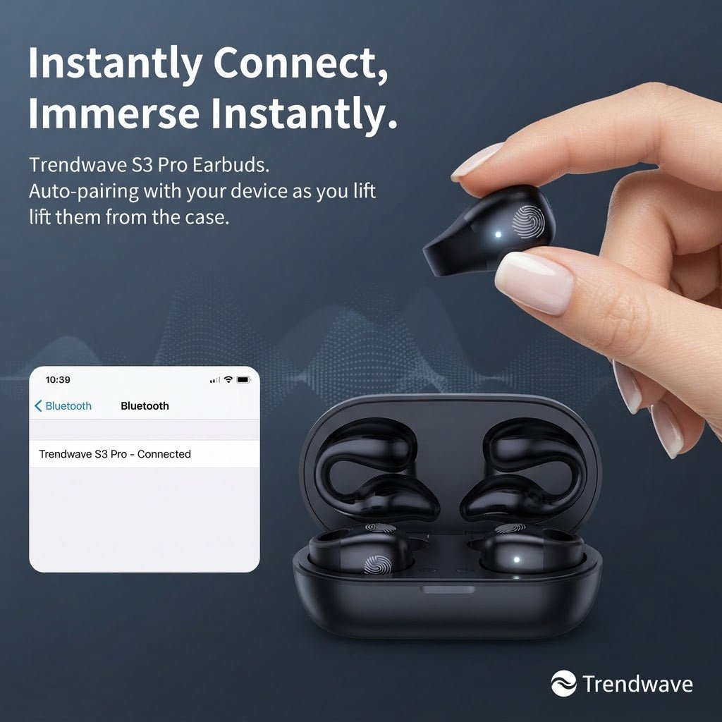 Ear Clip Bone Conduction Headphones – Open-Ear Wireless Audio - Gadget | Trendwave