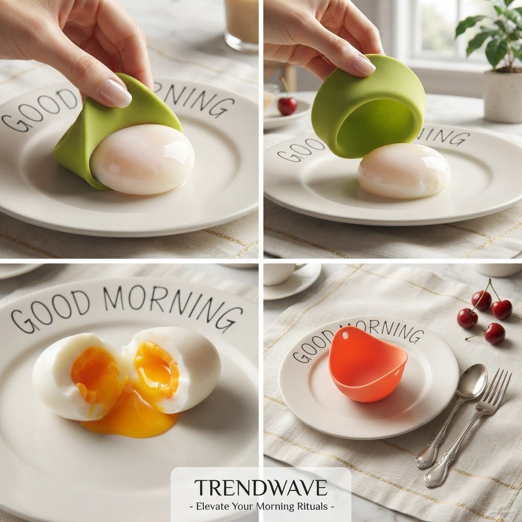 Premium Silicone Egg Poacher Cups – Set of 5 Non-Stick Reusable Poaching Pods for Perfectly Shaped Eggs – BPA-Free Kitchen Gadget - Kitchen & Home | Trendwave