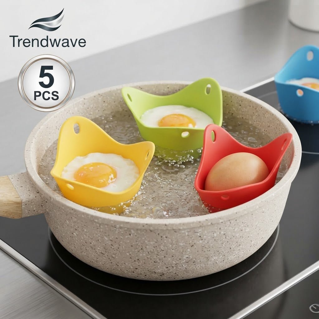 Premium Silicone Egg Poacher Cups – Set of 5 Non-Stick Reusable Poaching Pods for Perfectly Shaped Eggs – BPA-Free Kitchen Gadget - Kitchen & Home | Trendwave