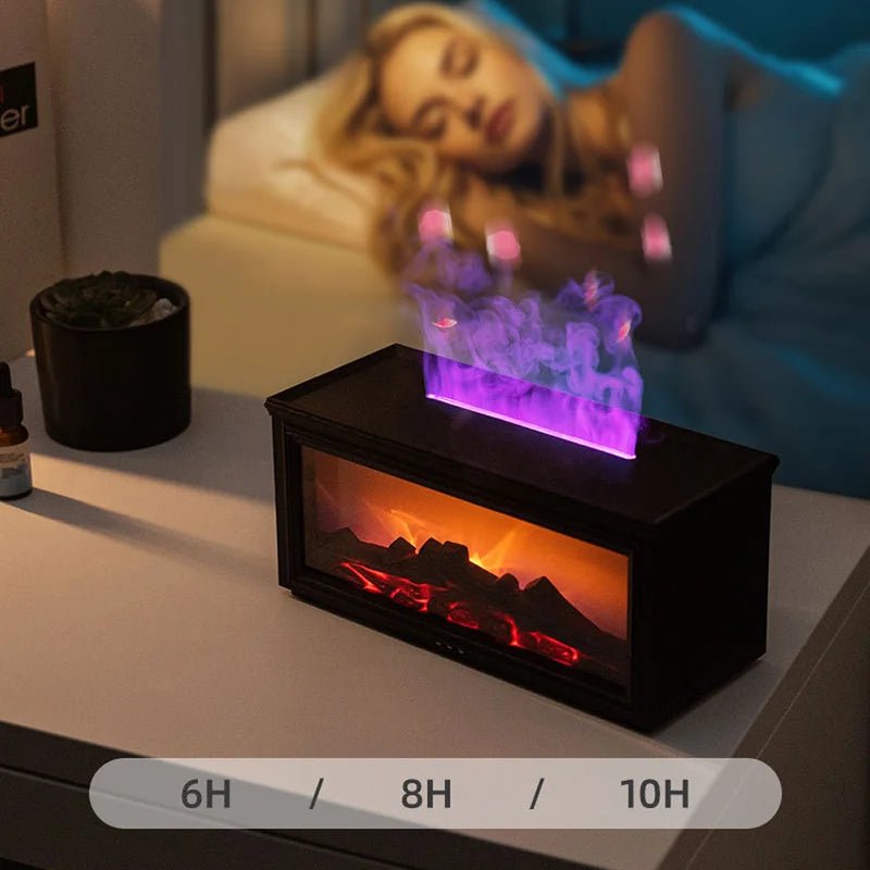 Flame Aroma Humidifier & Essential Oil Diffuser – Ultrasonic Aromatherapy Mist with Realistic Fire Effect & Remote Control - Gadget | Trendwave