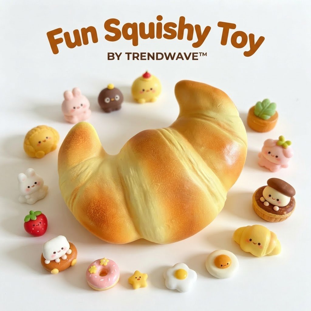 Ultra-Soft Slow-Rise Croissant Squishy – Realistic Stress Relief Toy & Aesthetic Desk Decor for Kids & Adults - Fidget & Sensory Toys | Trendwave