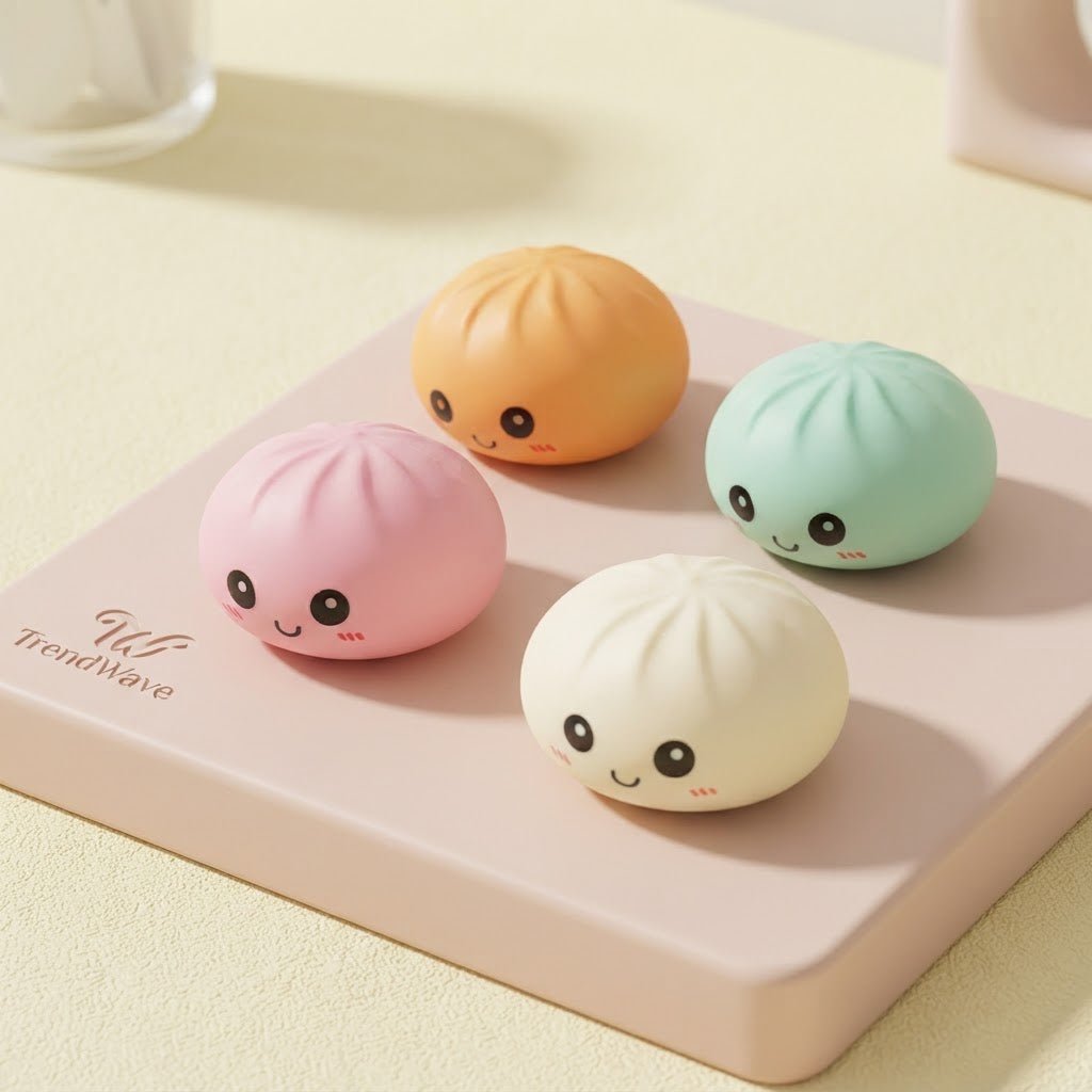 Rainbow Squishy Steamed Bun Stress Relief Toy – Slow-Rise Kawaii Sensory Fidget – Cute Desk Décor & Anxiety Relief Gift - Fidget & Sensory Toys | Trendwave